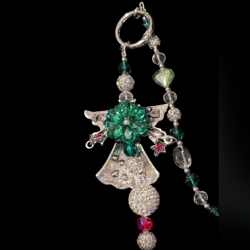 Angel Pendant Beaded Handbag Charm / Keychain – Rhinestone - Picture 3 of 3